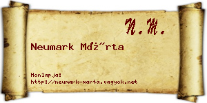 Neumark Márta névjegykártya